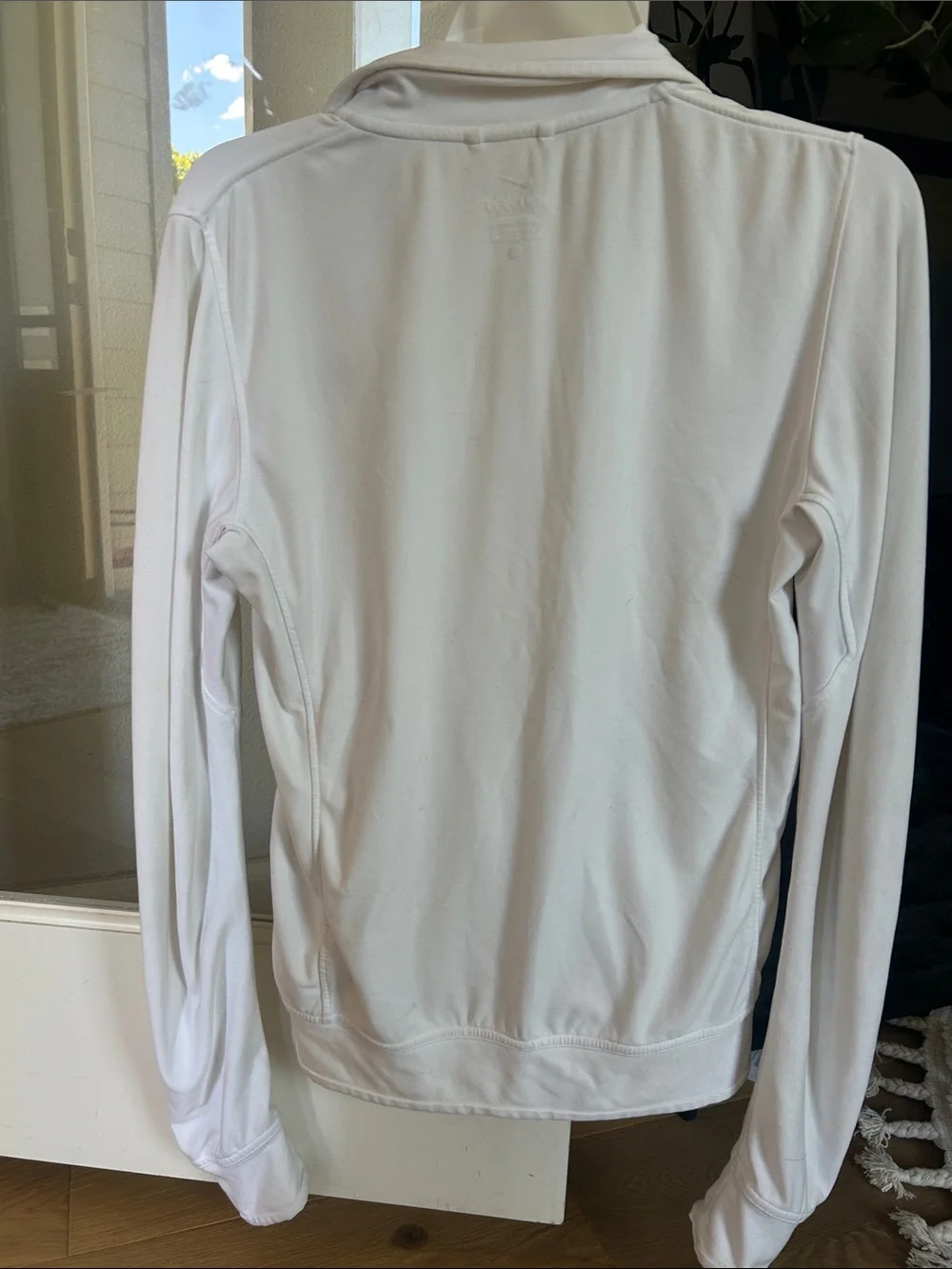 Nike White Full-Zip Dri-FIT Athletic Jacket with Swoosh